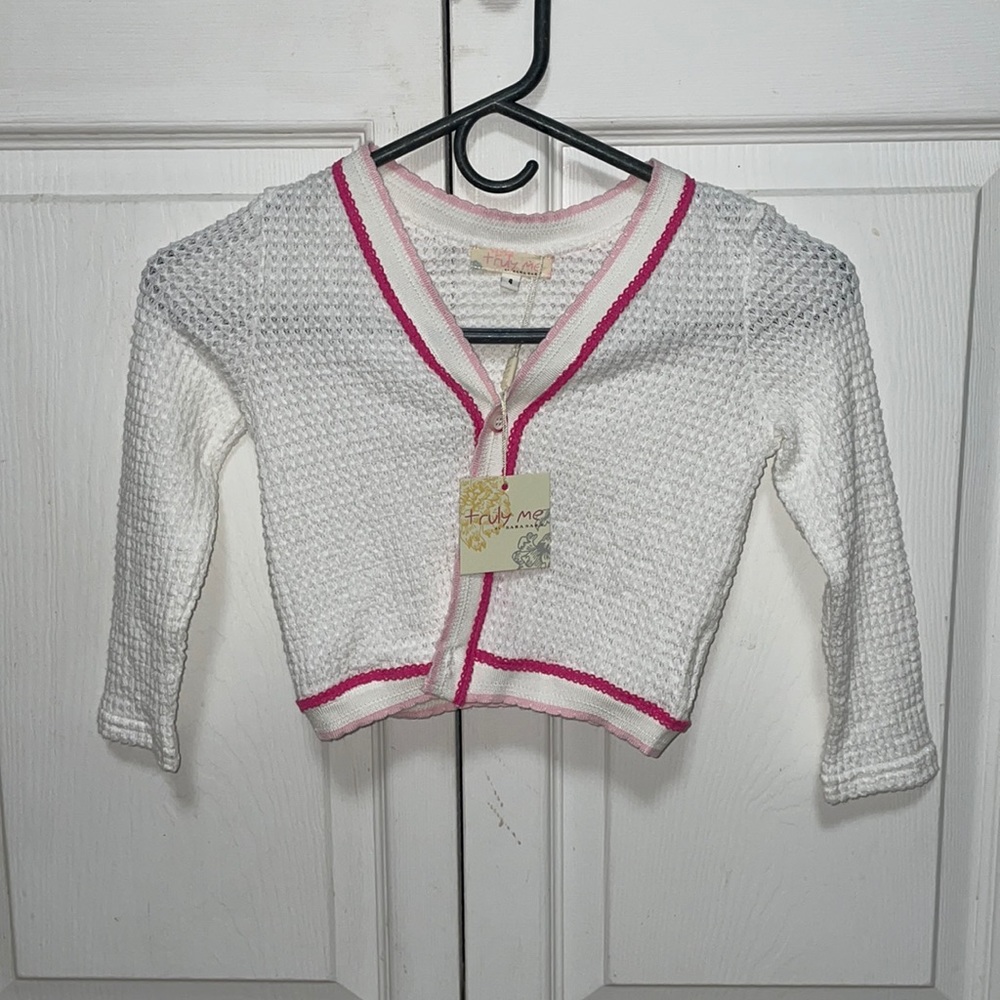 Brand New With Tag Girls Crocheted Sweater